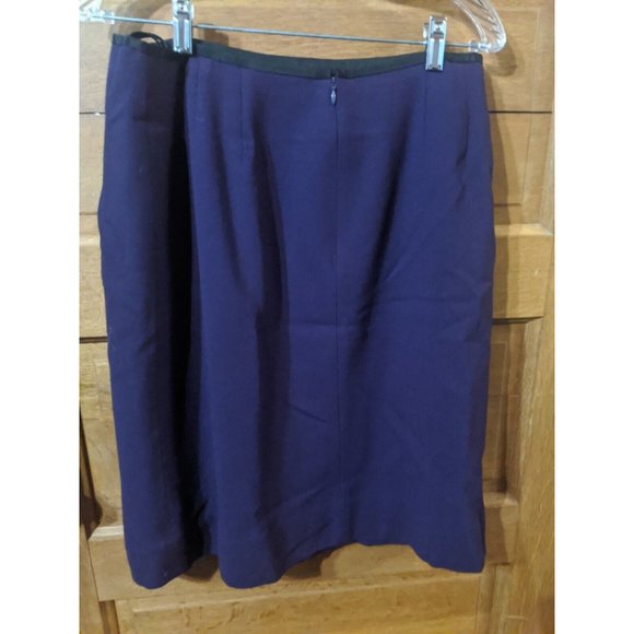 Kasper & Co ASL Skirt Size 14 Purple Wool Straight Lined Slit Career Women - Picture 2 of 8